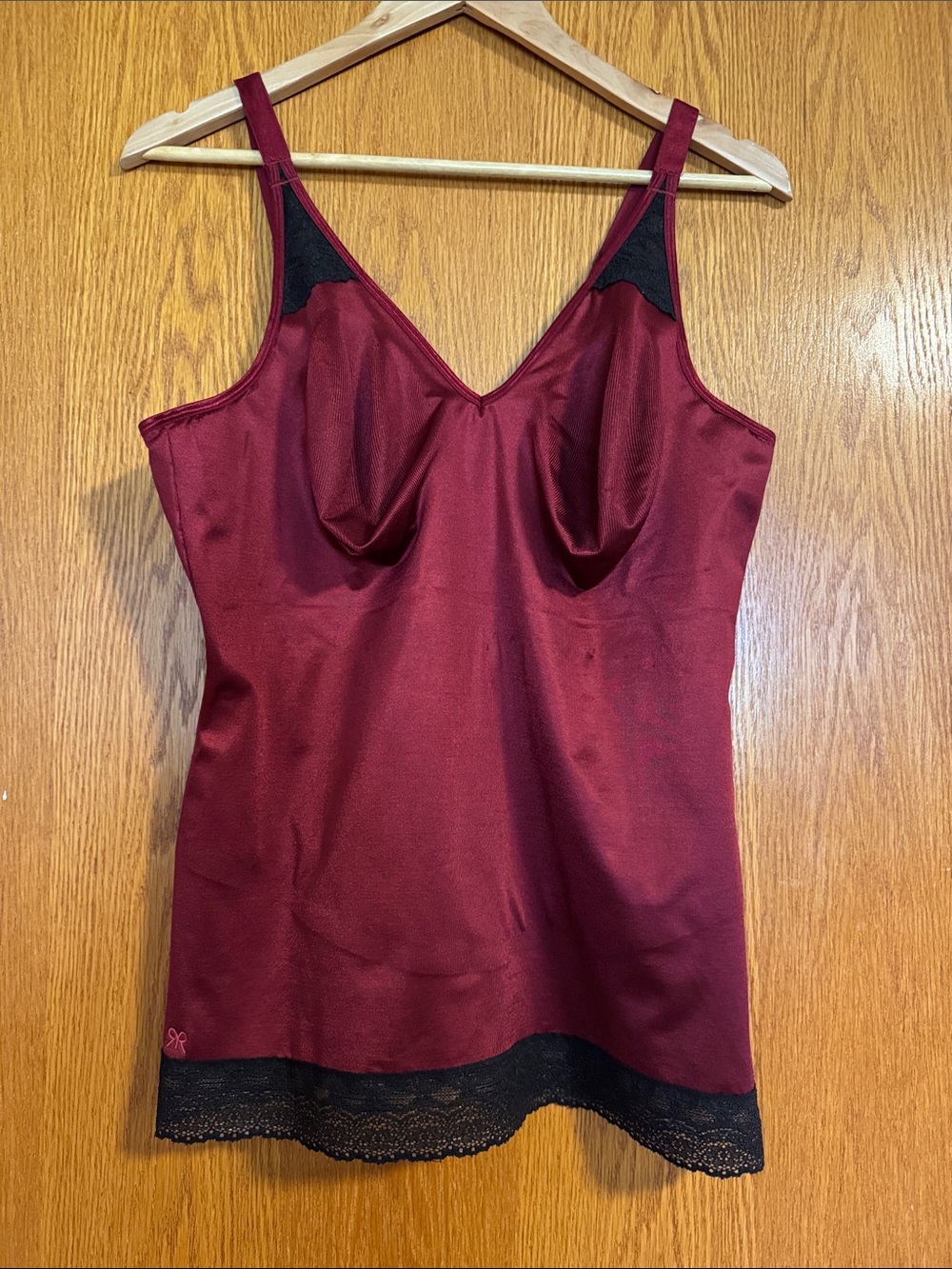 Ruby ribbon Women's Burgundy Lace-Trim Slip Top - Intimates & Sleepwear